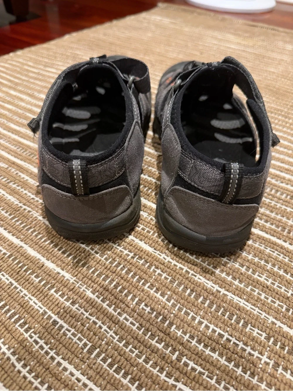 Keen Men's Gray Sandals with Orange Accents